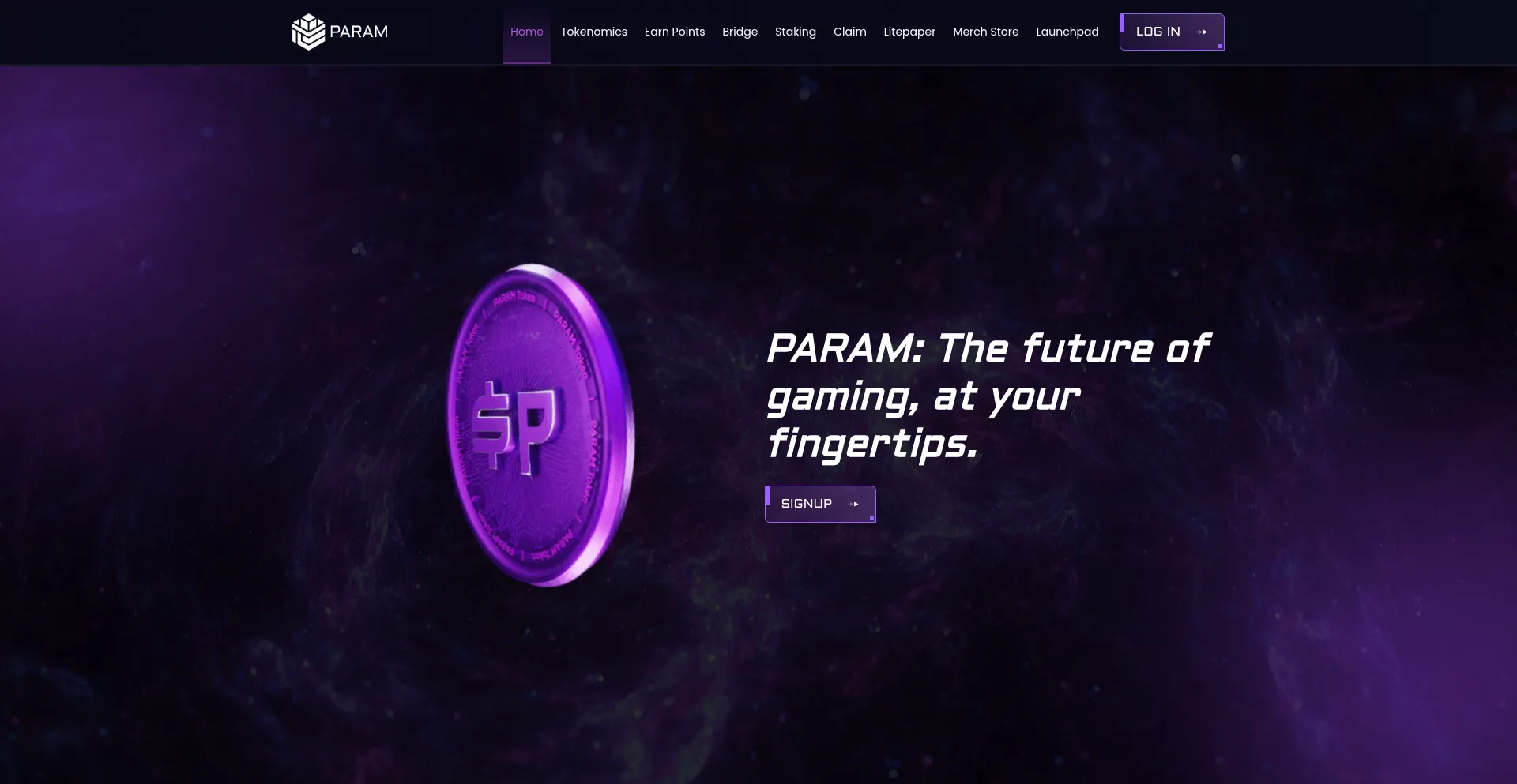 Website screenshot of Paramgaming.com