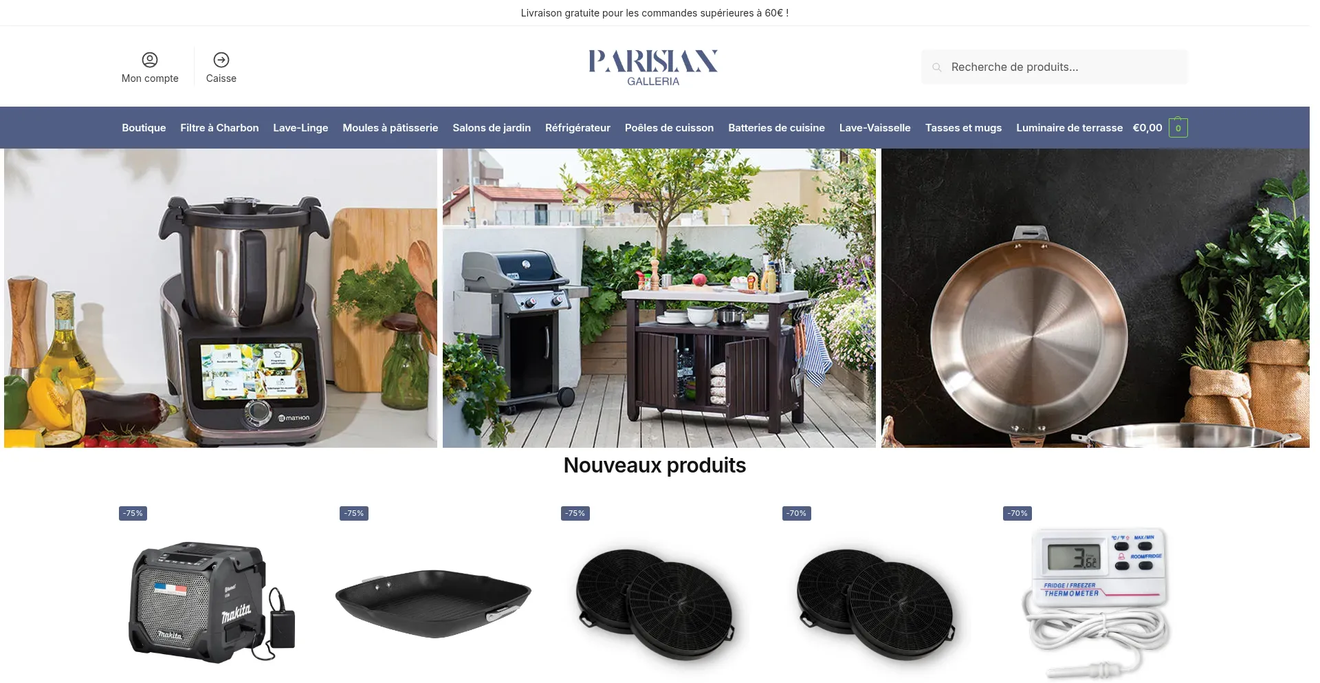 Website screenshot of Parisiangalleria.com