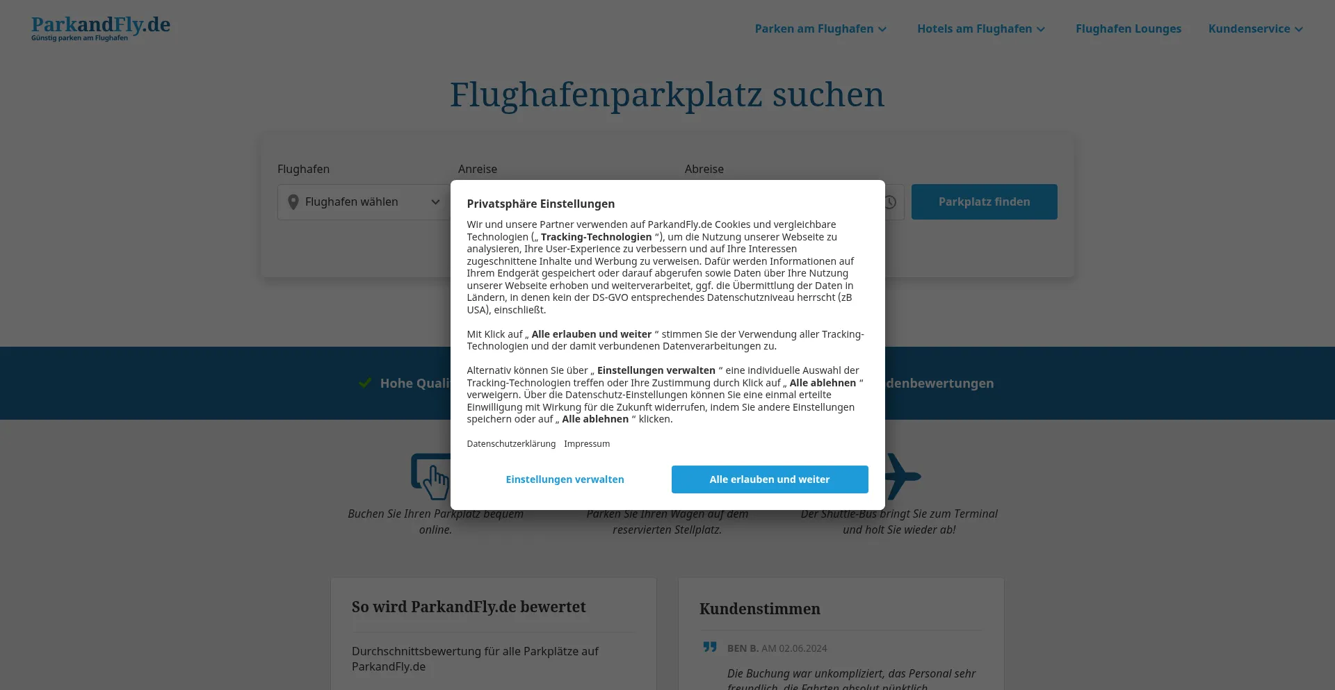 Parkandfly.de 安全可靠吗？