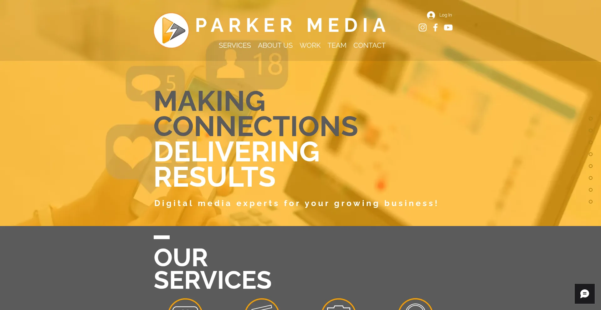 Website screenshot of Parkermedia.ca