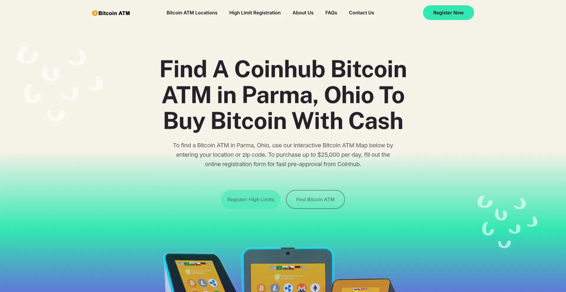 Website screenshot of Parmabitcoinatm.com