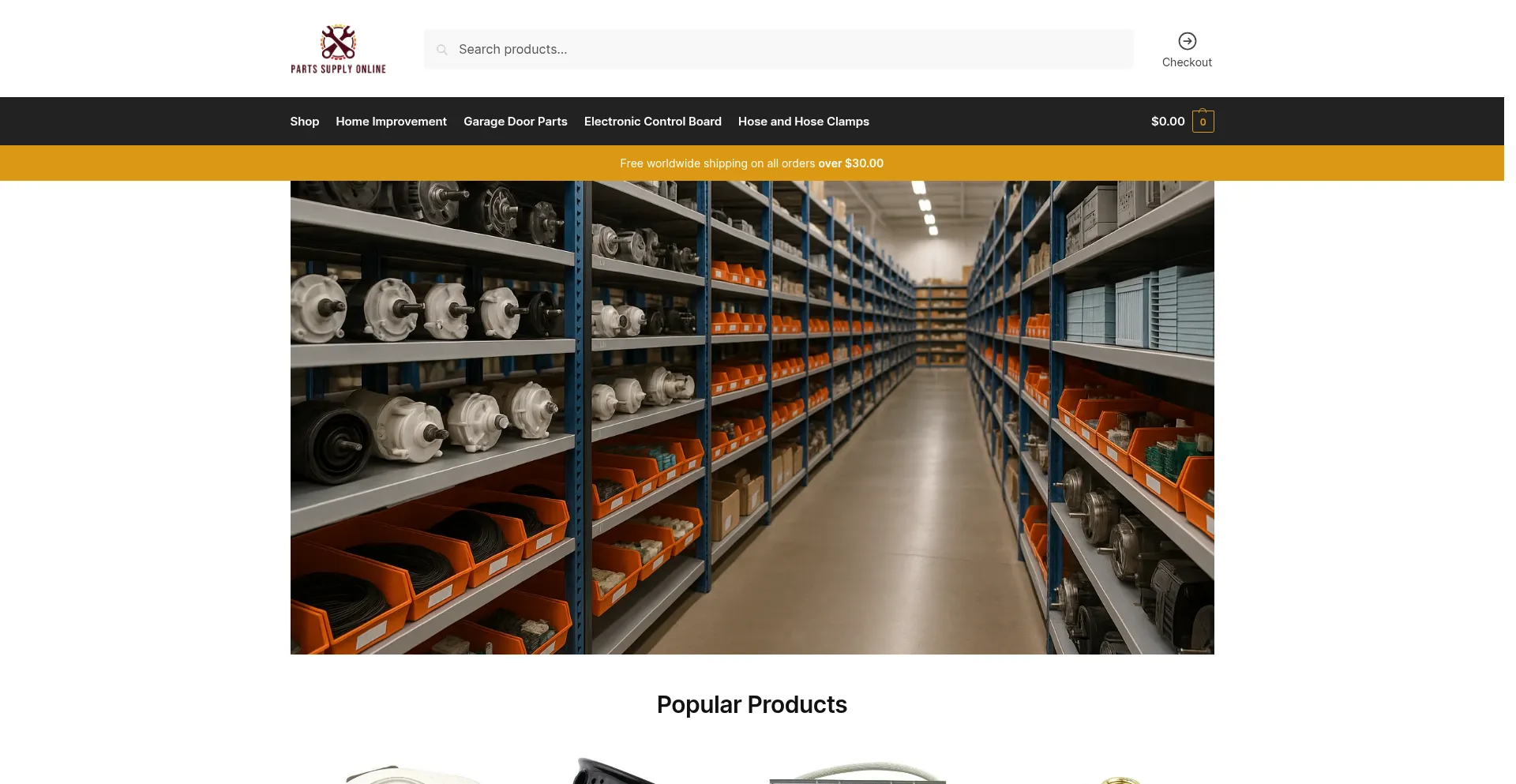 Website screenshot of Partssupplyonline.com