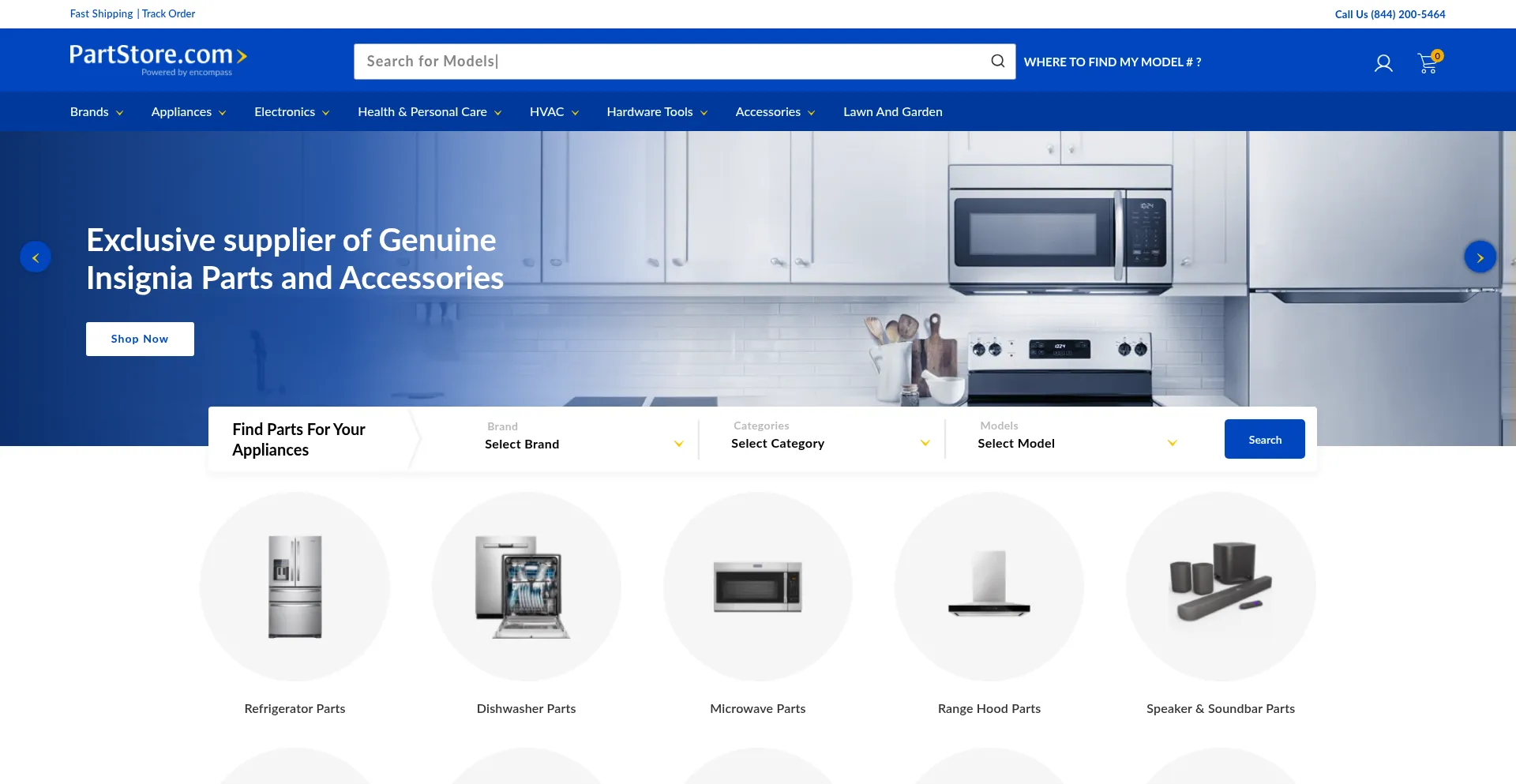 Website screenshot of Partstore.com