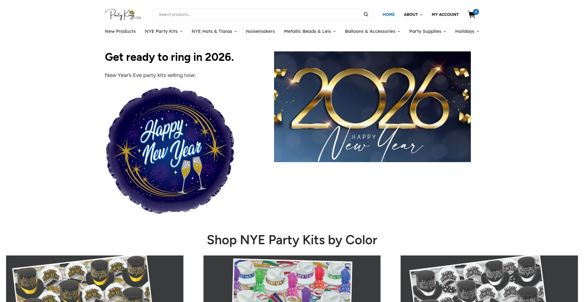 Website screenshot of Partykingusa.com