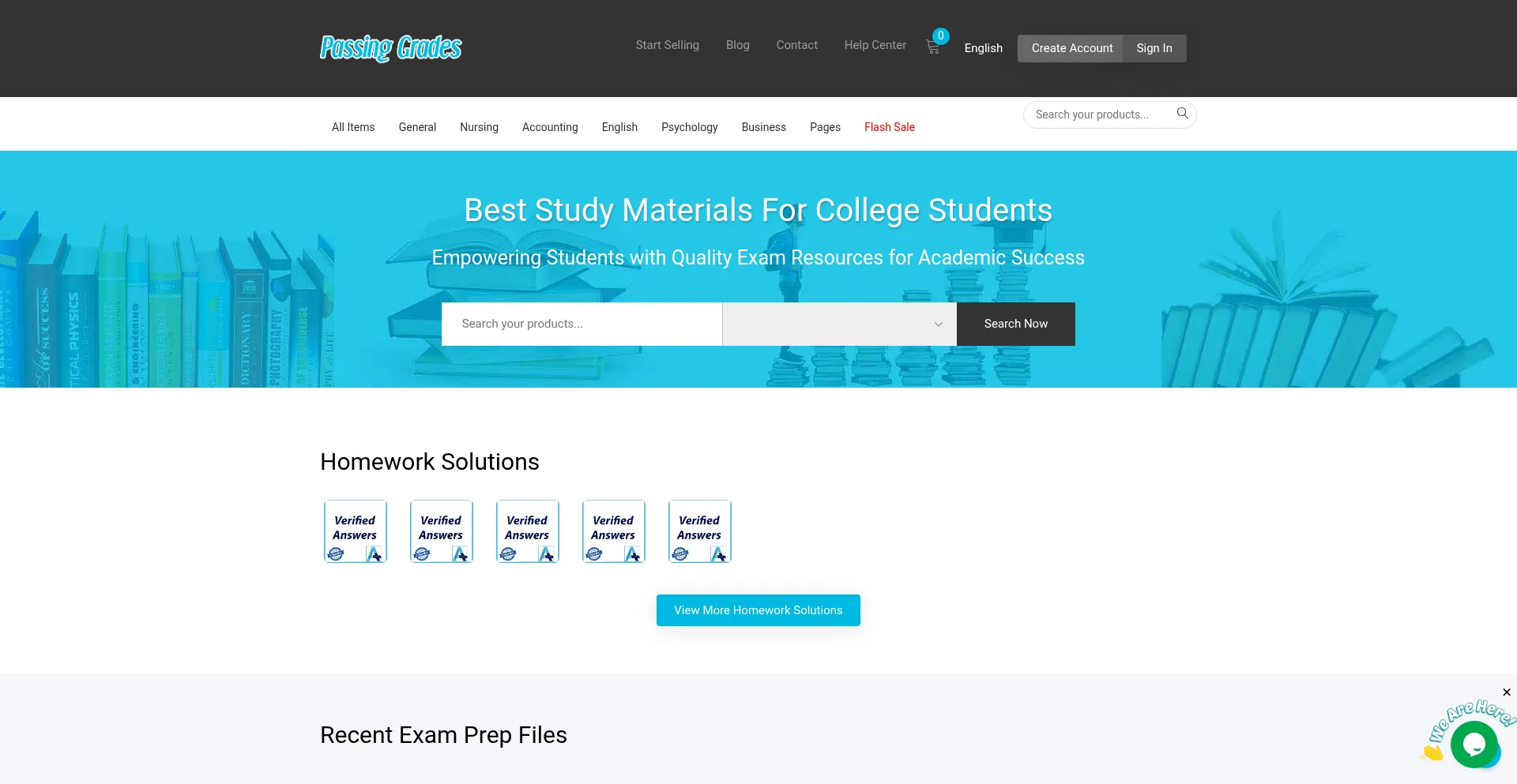 Website screenshot of Pasinggrades.com