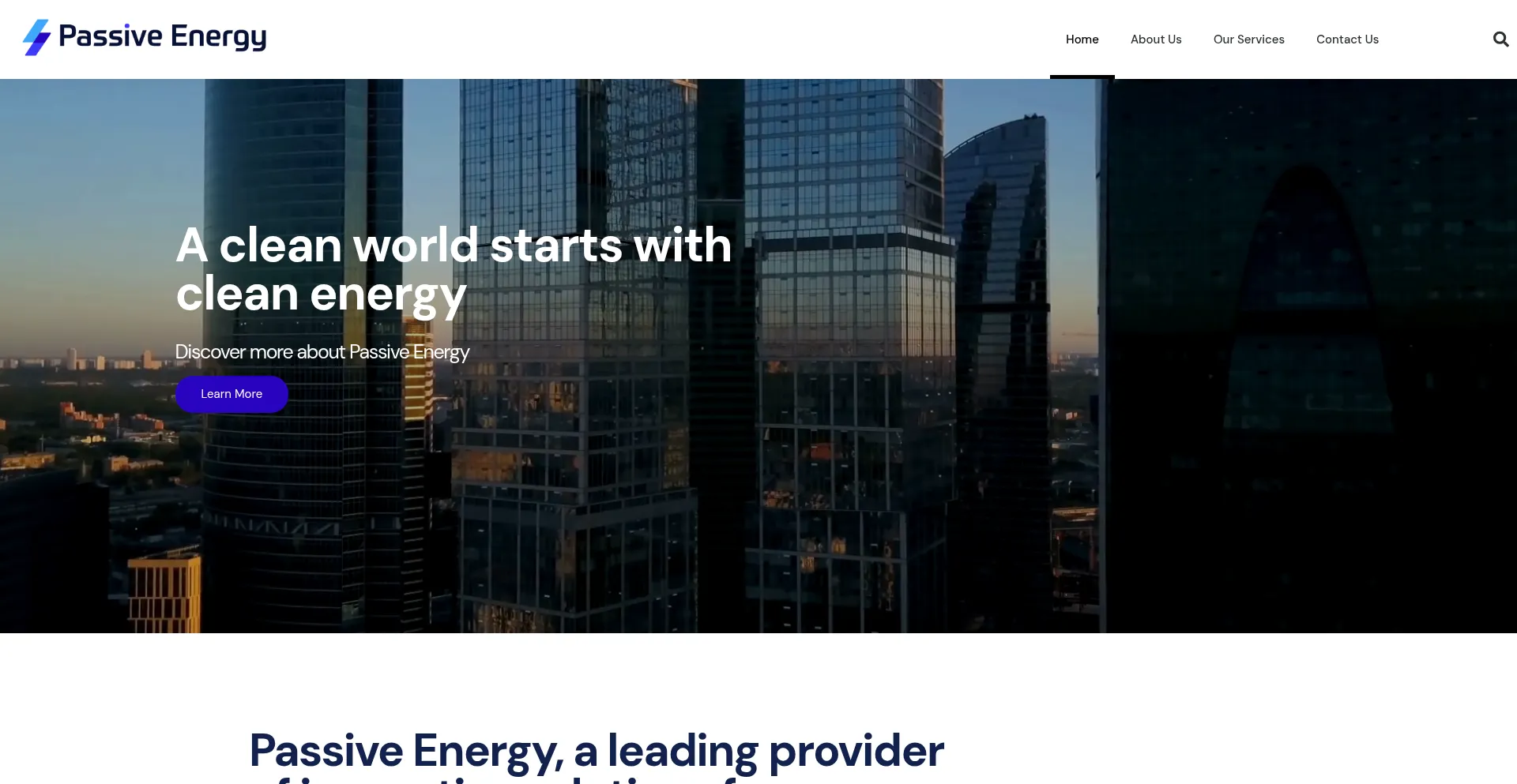 Website screenshot of Passiveenergy.co