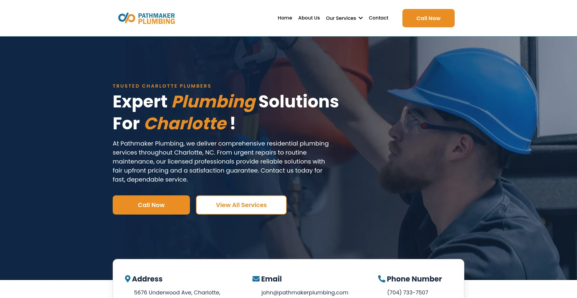 Website screenshot of Pathmakerplumbing.com