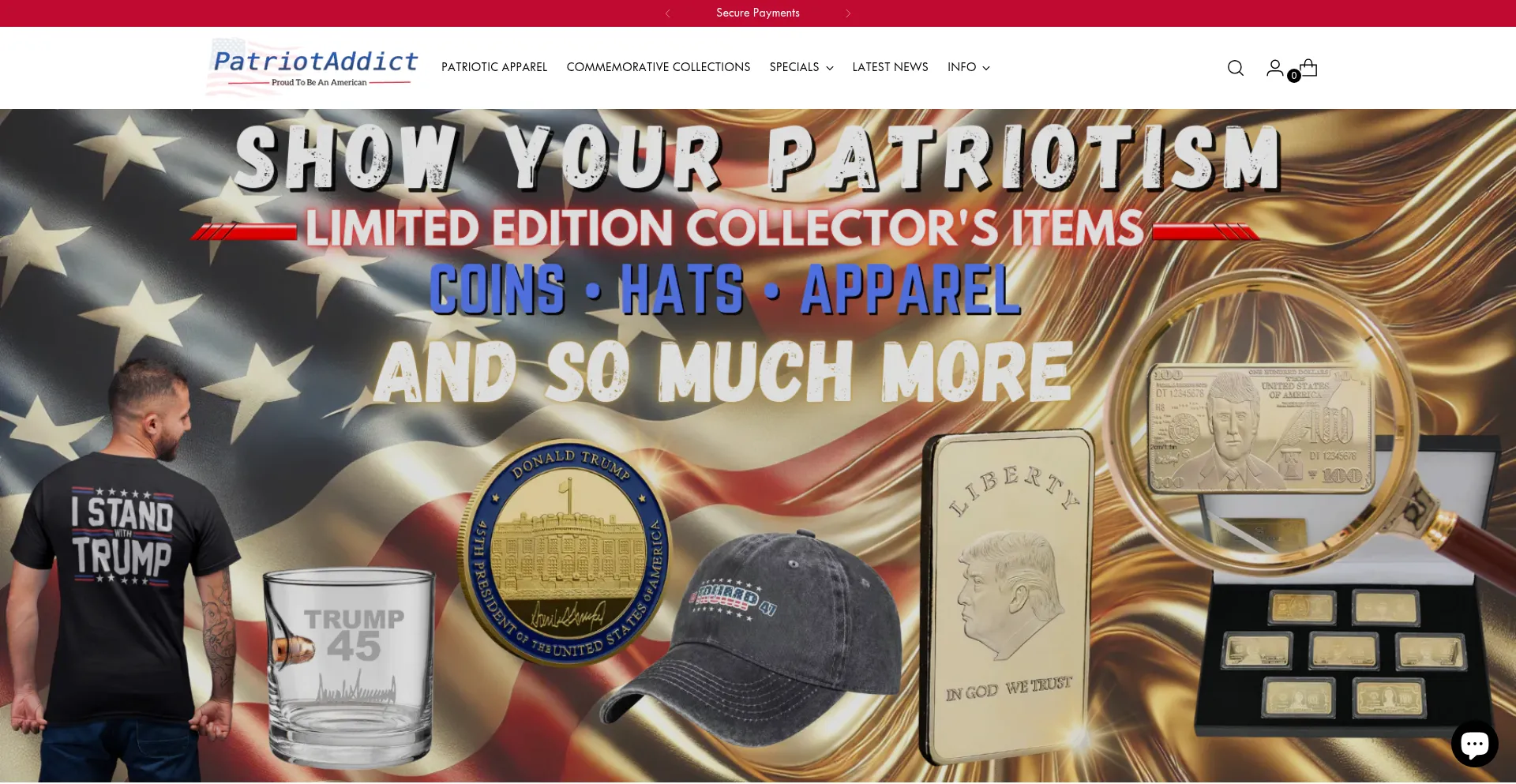 Website screenshot of Patriotaddict.com