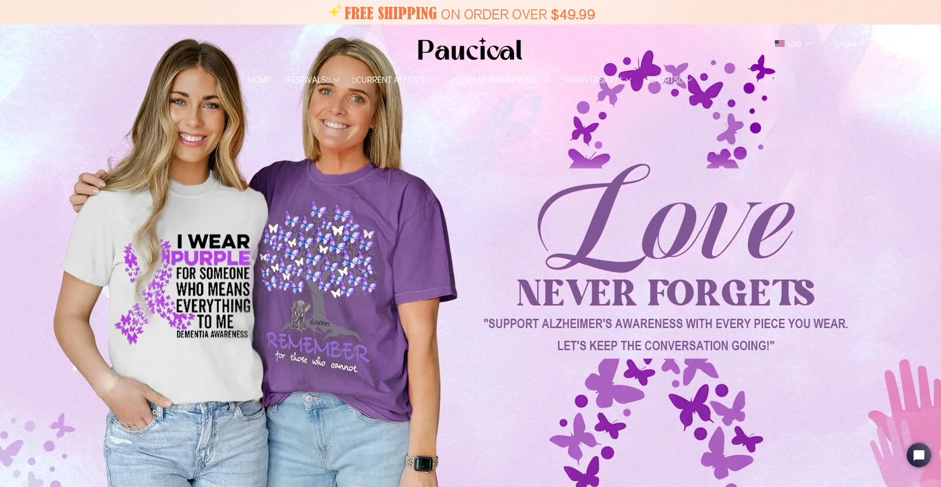 Website screenshot of Paucical.com