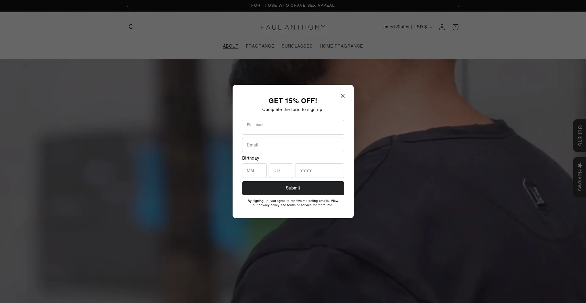 Website screenshot of Paulanthonylabel.com