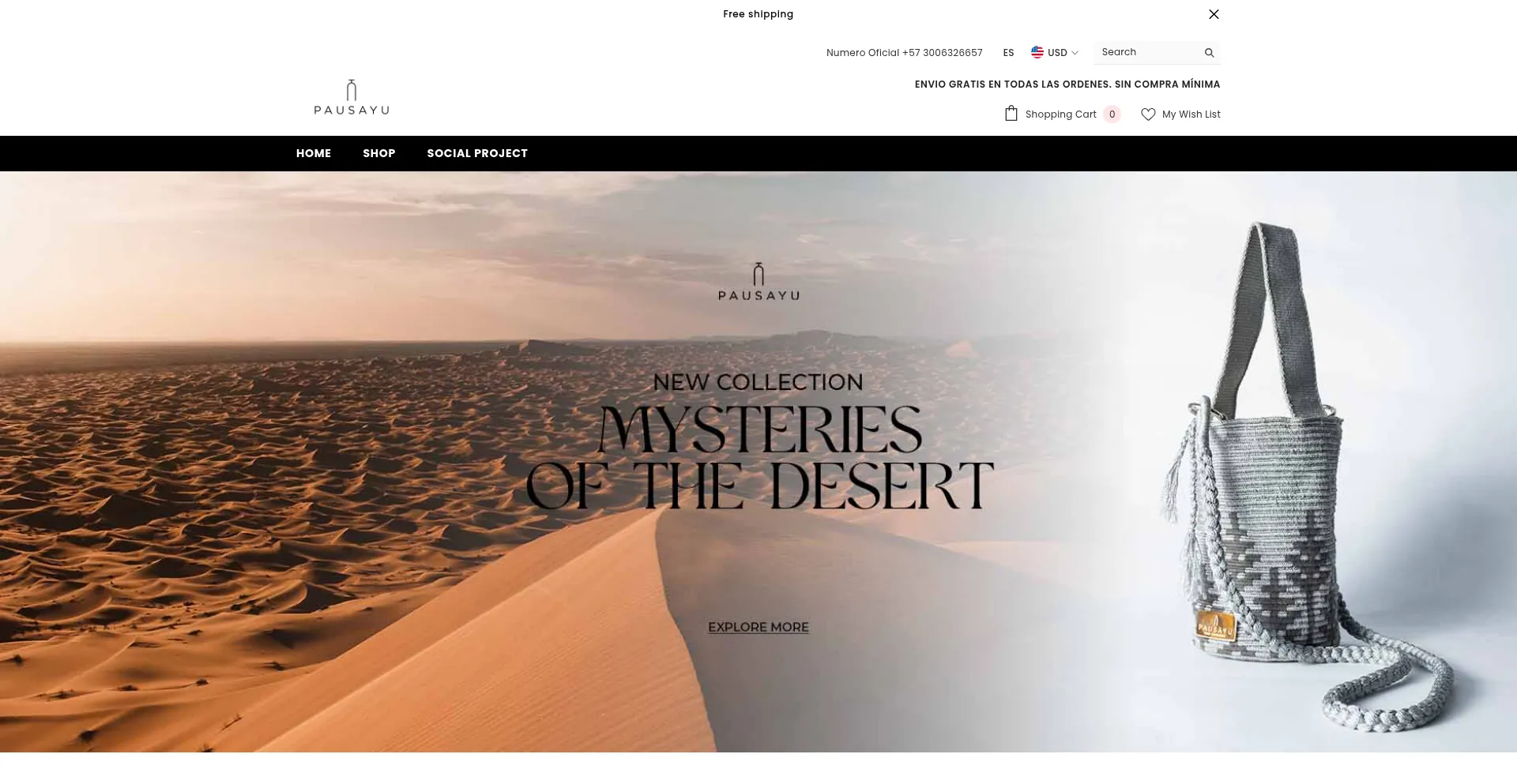 Website screenshot of Pausayu.com