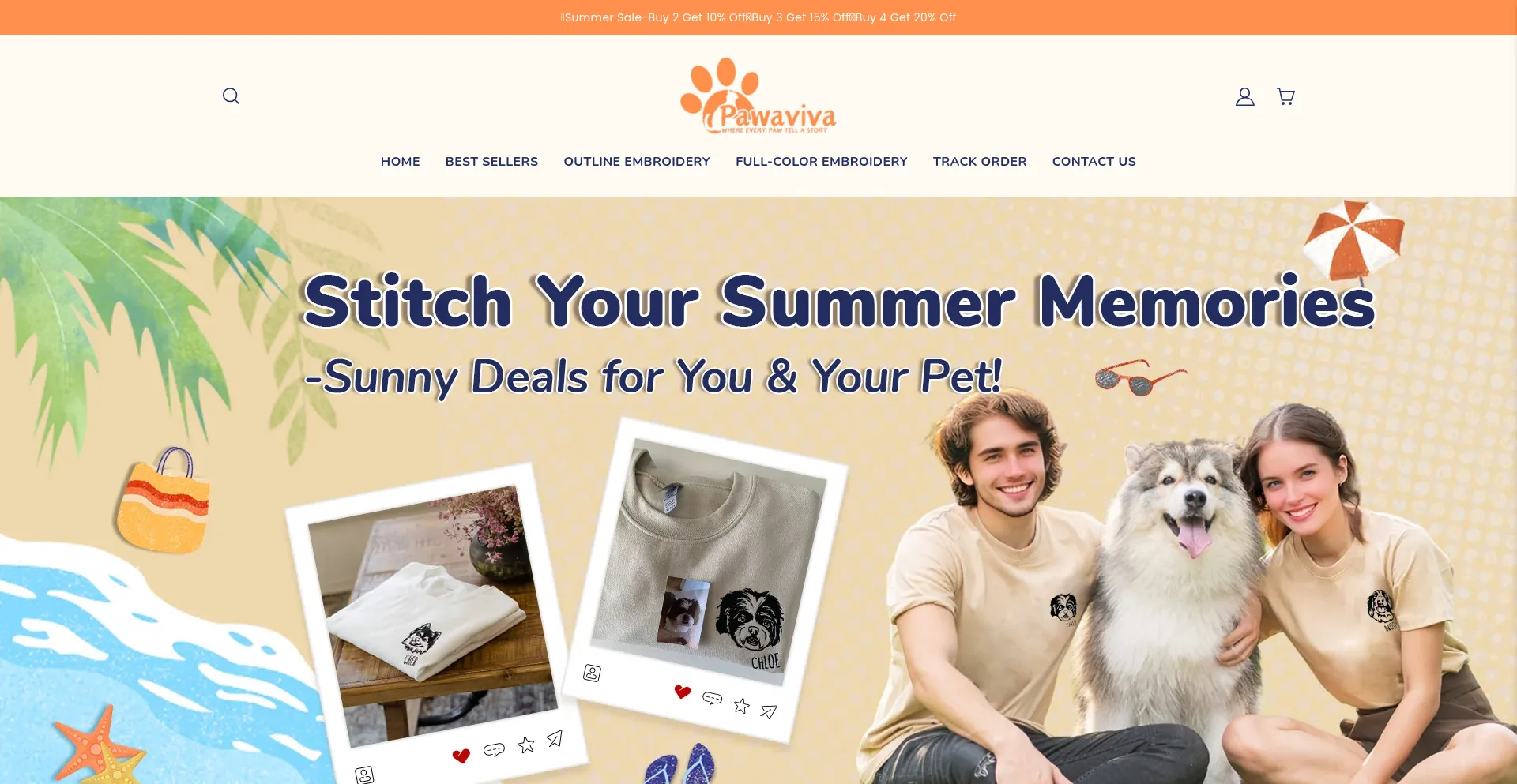 Website screenshot of Pawaviva.com