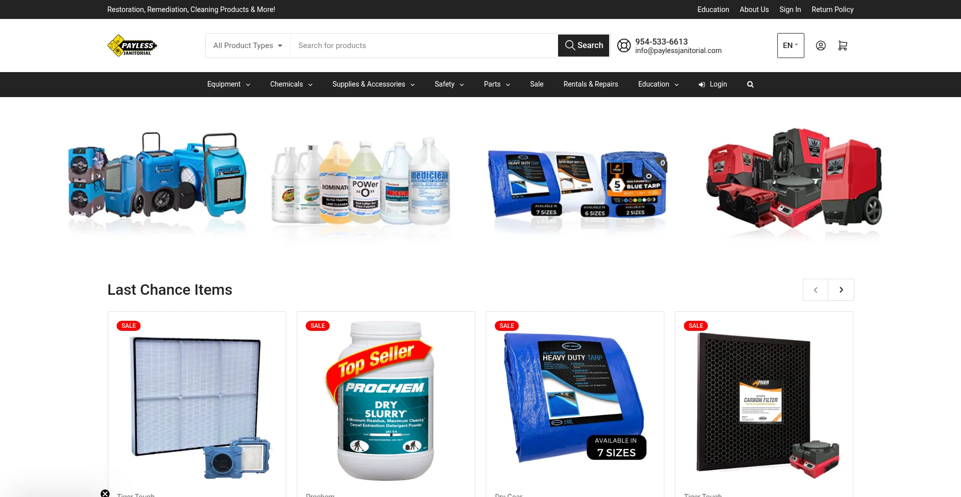 Website screenshot of Paylessjanitorial.com