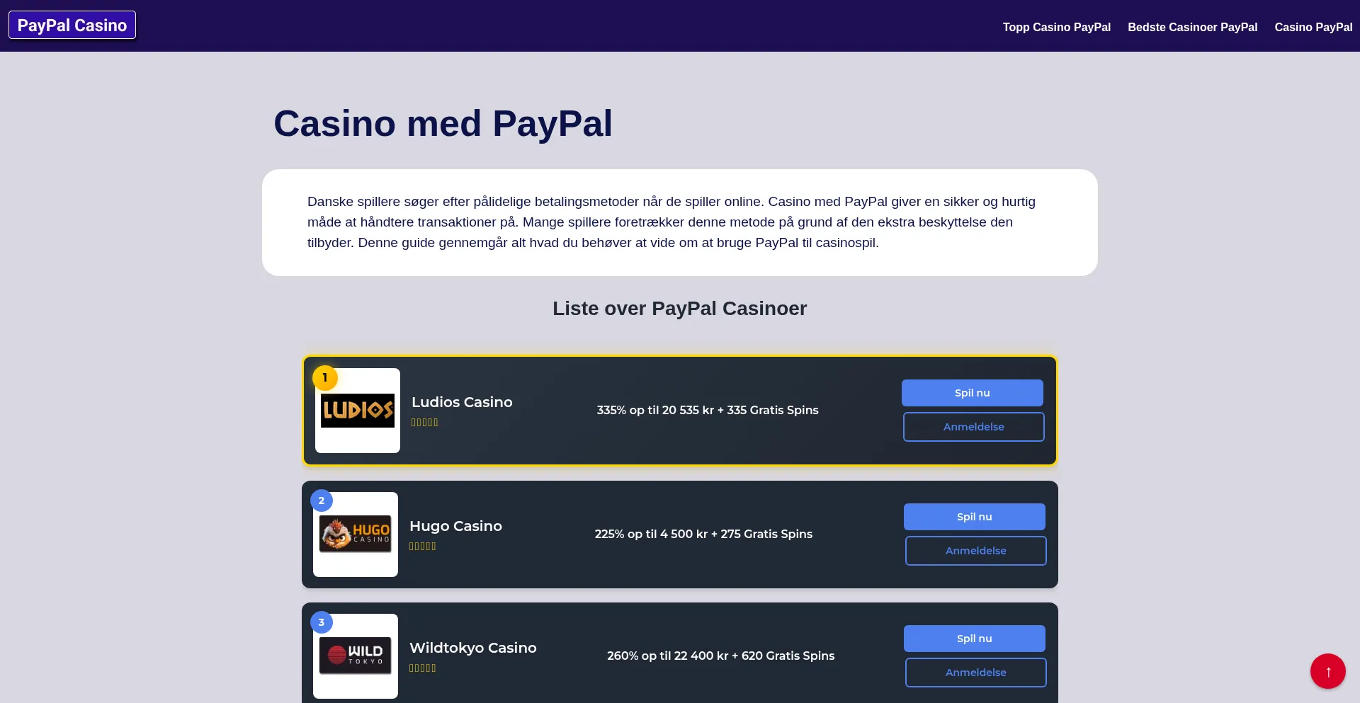 Paypalcasinoer.dk