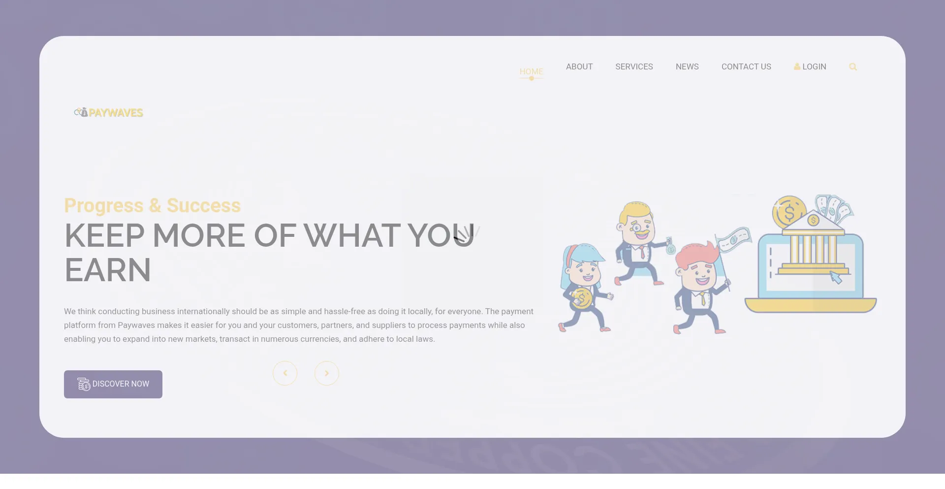 Website screenshot of Paywaves.site