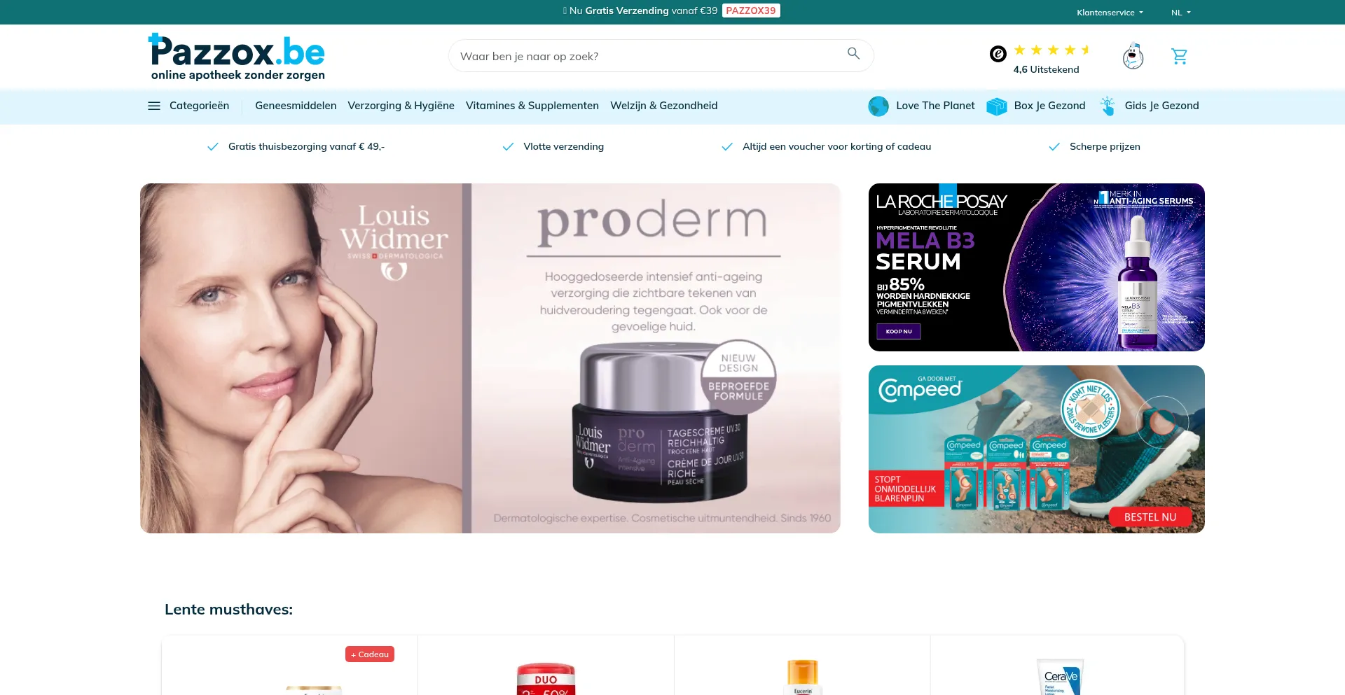 Website screenshot of Pazzox.be