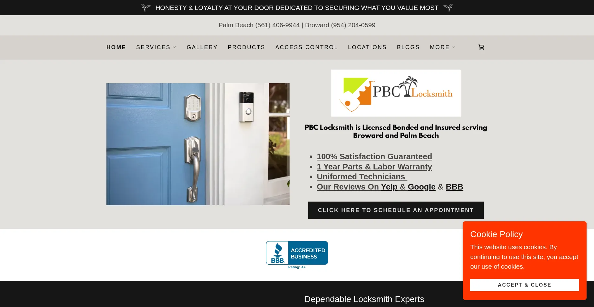 Pbclocksmith.com Screenshot