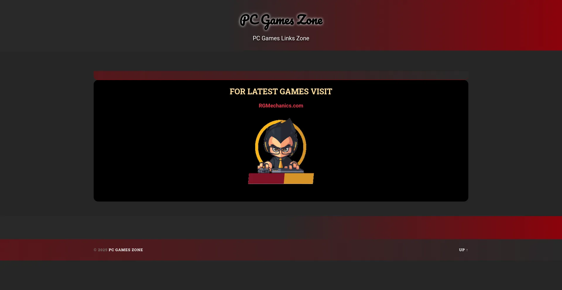 Website screenshot of Pcgameszone.com