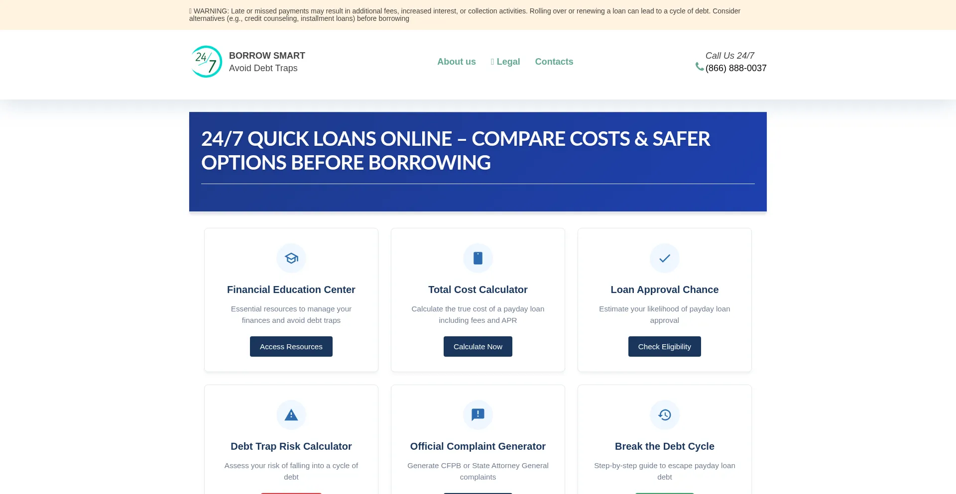 Website screenshot of Pdloans247.com