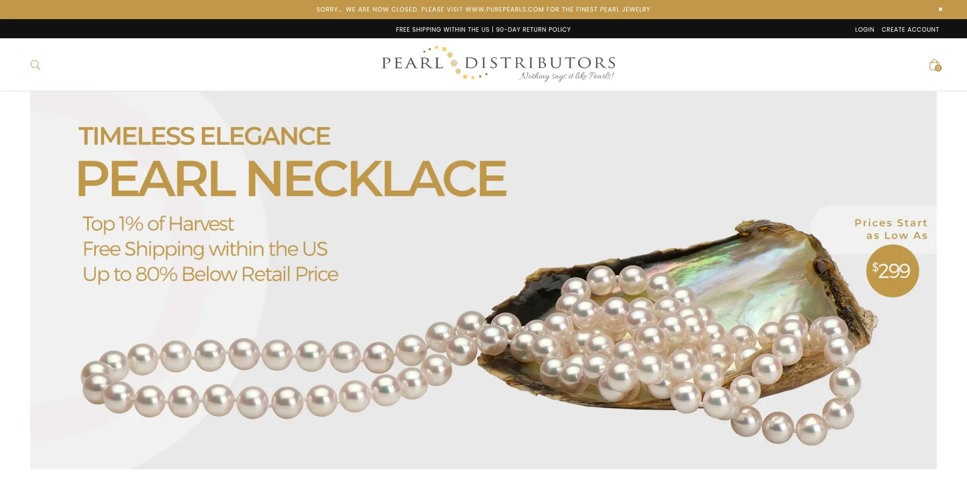 Website screenshot of Pearldistributors.com