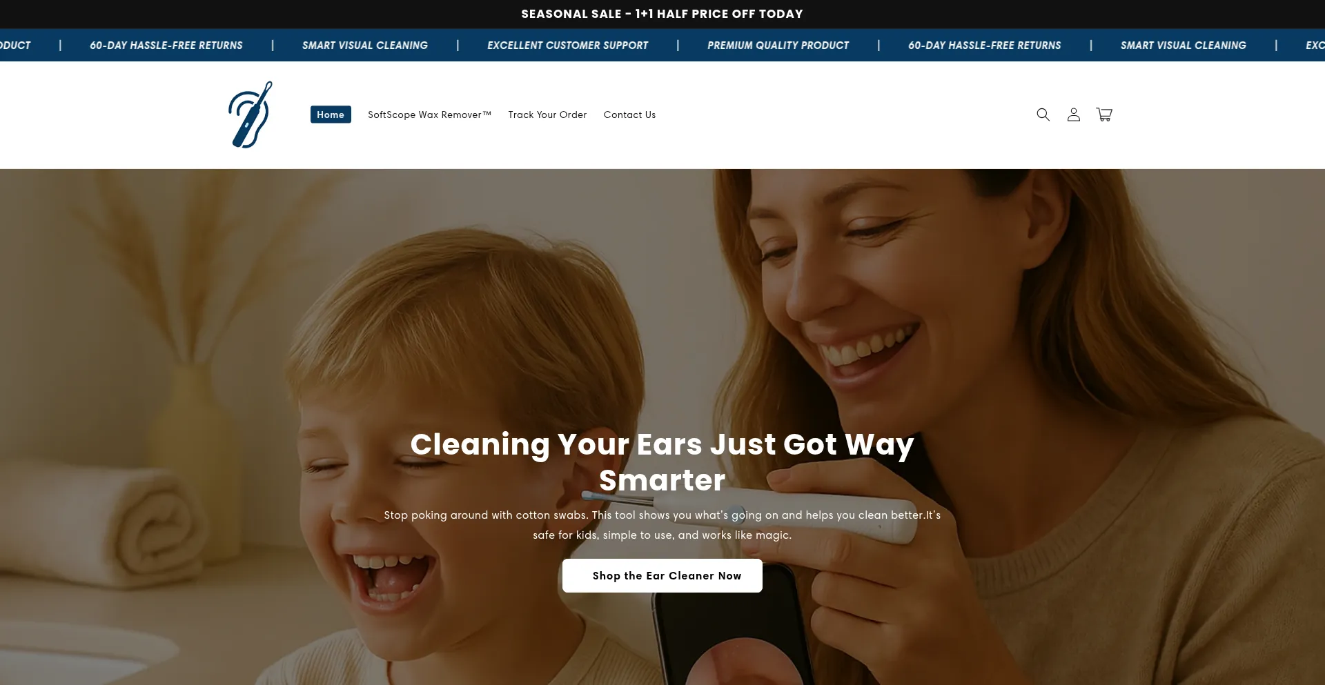 Website screenshot of Peeknclean.com