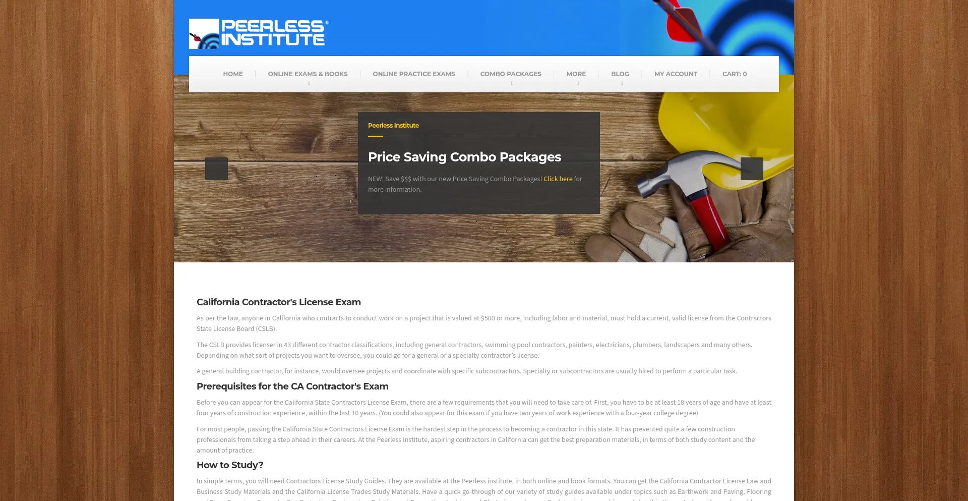 Website screenshot of Peerlessinstitute.com