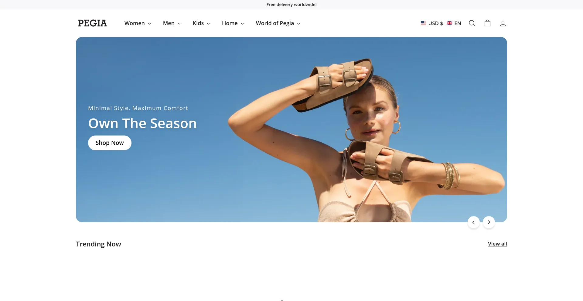 Website screenshot of Pegia.com