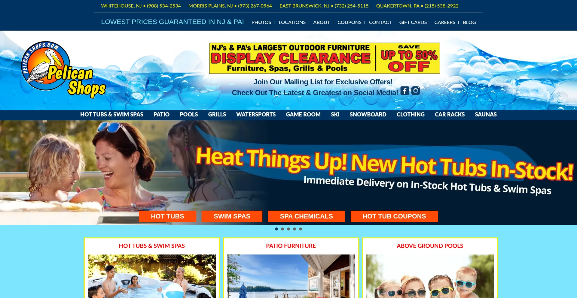 Website screenshot of Pelicanshops.com