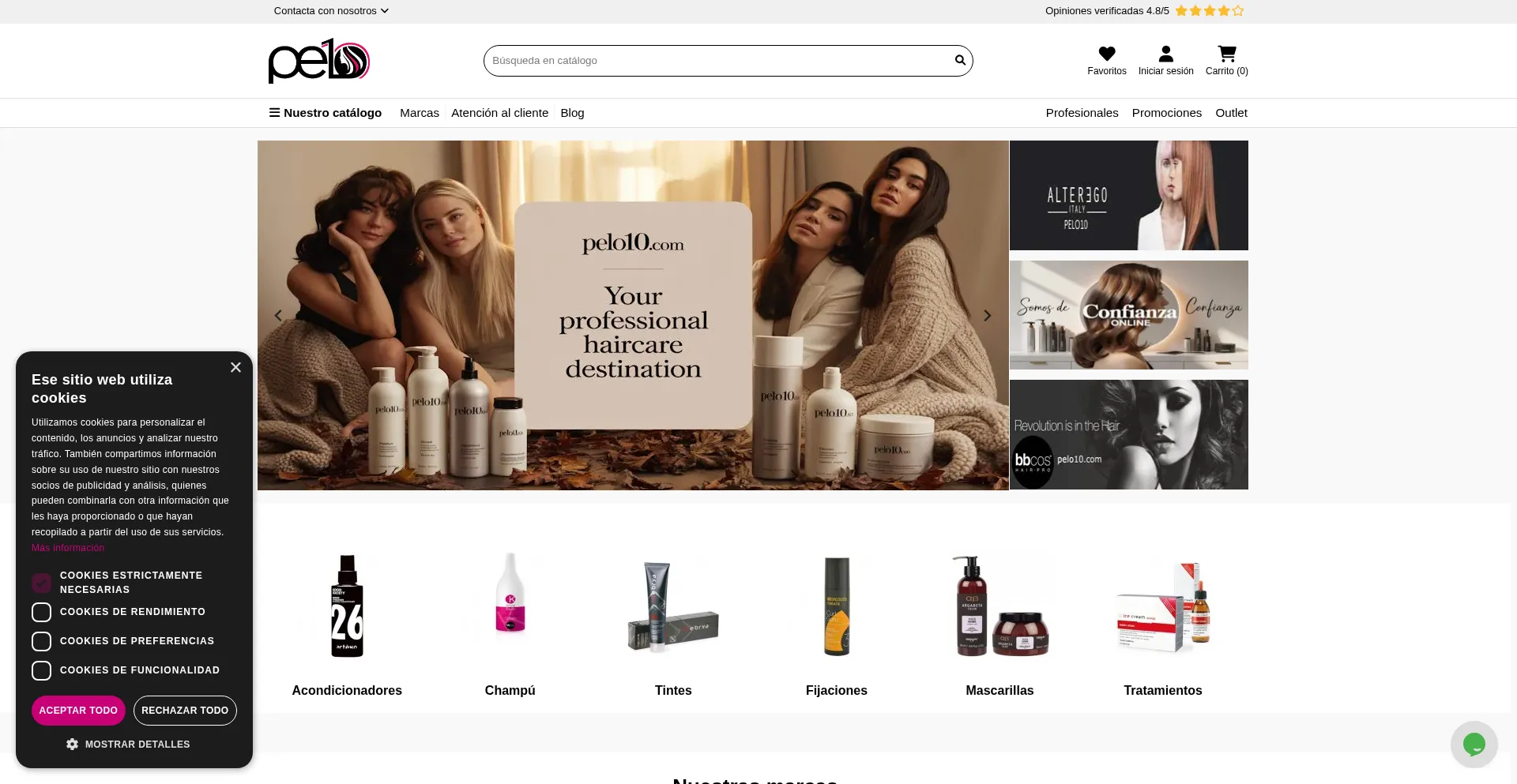 Website screenshot of Pelo10.com