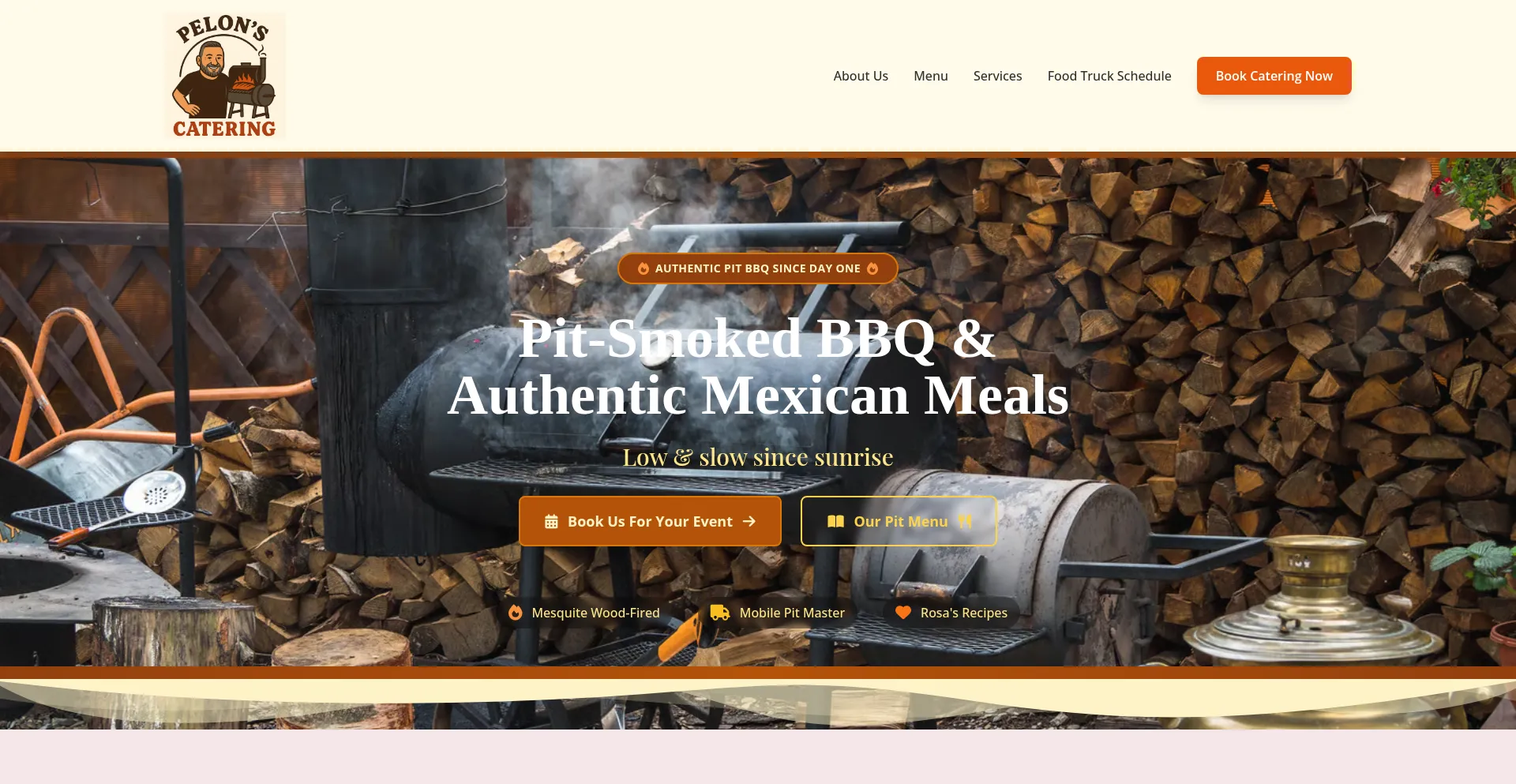 Pelonscateringtx.com Screenshot