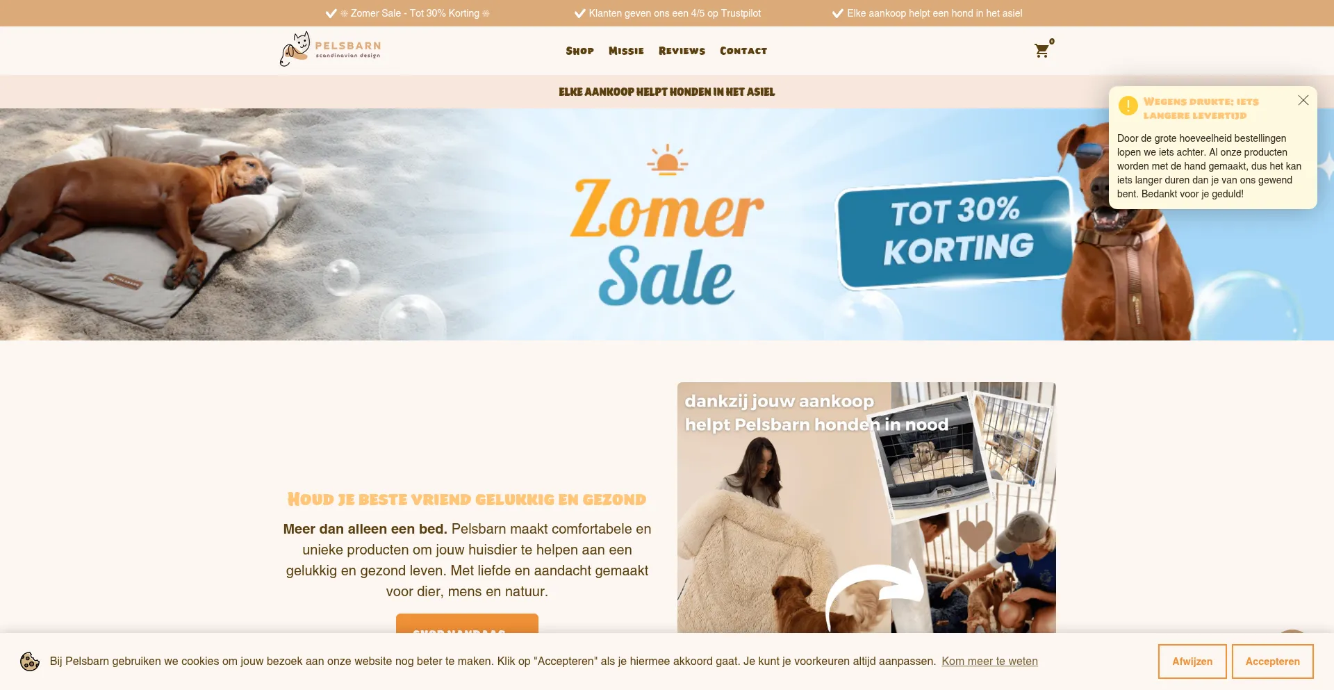 Website screenshot of Pelsbarn.co