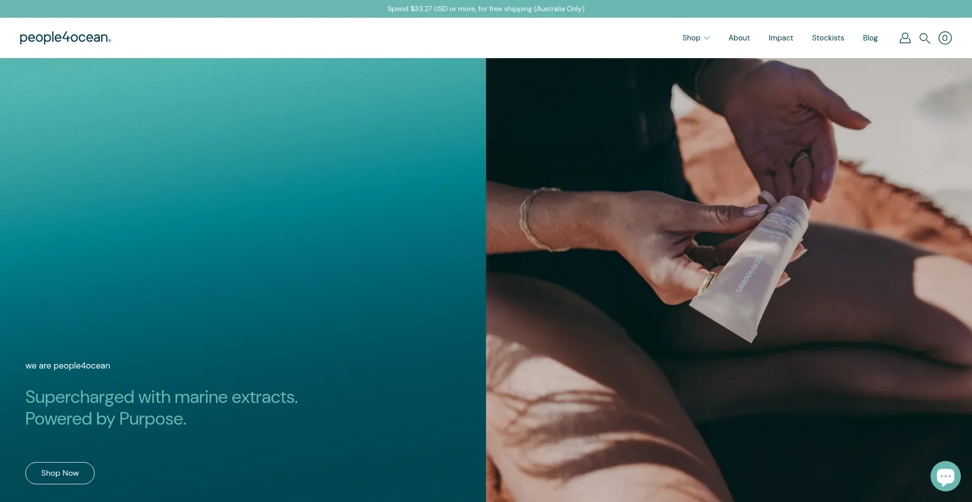 Website screenshot of People4ocean.com