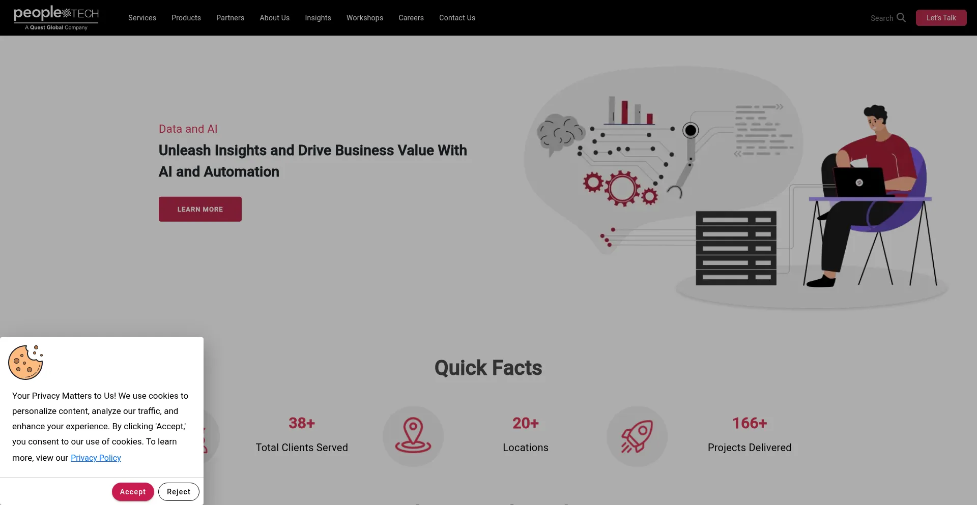 Website screenshot of Peopletech.com