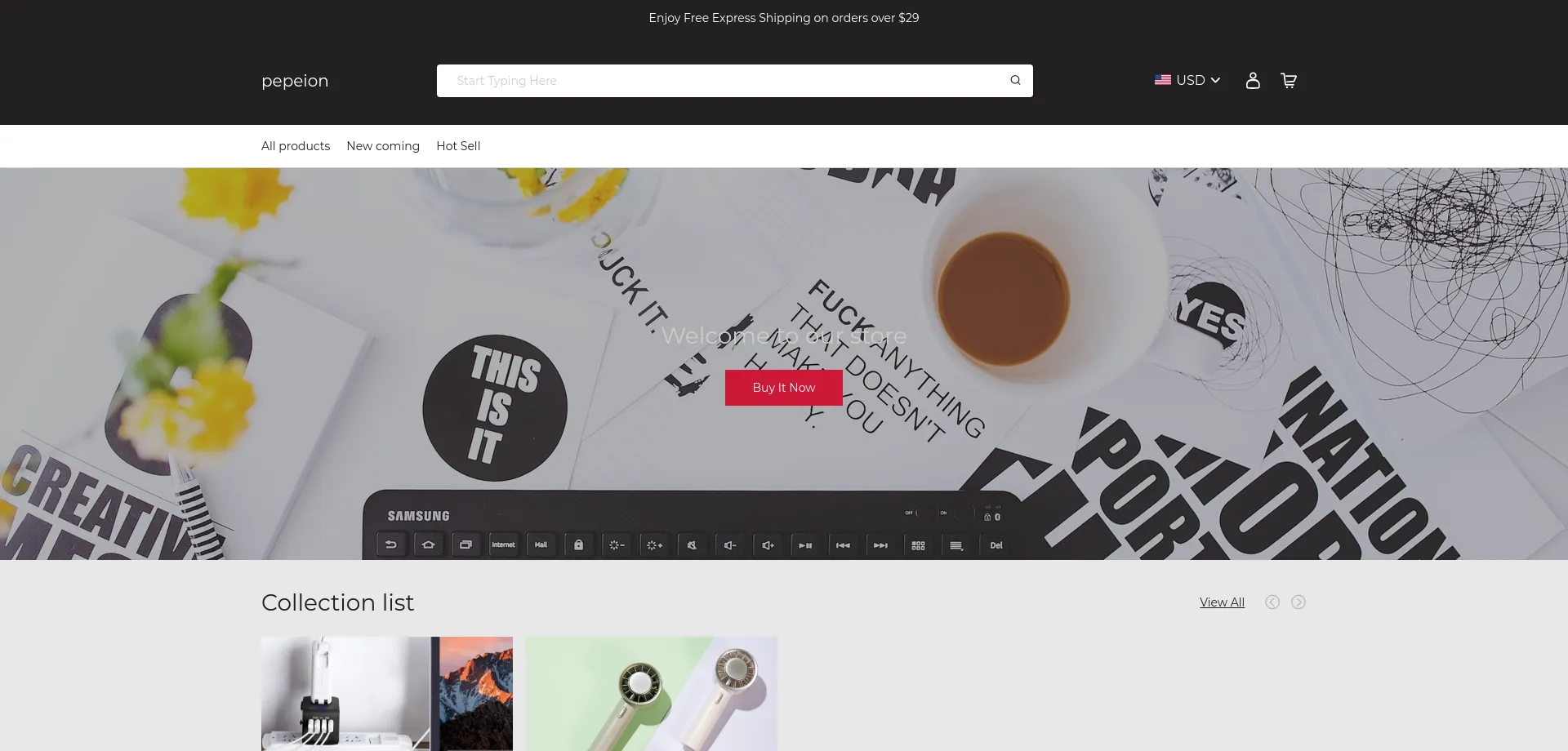 Website screenshot of Pepeion.com
