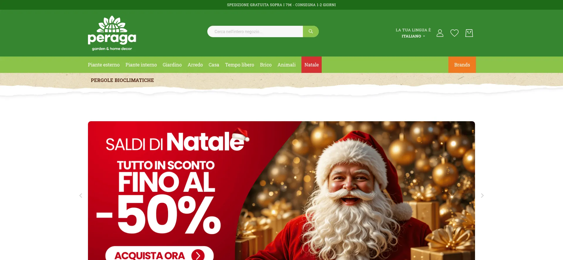Website screenshot of Peragashop.com