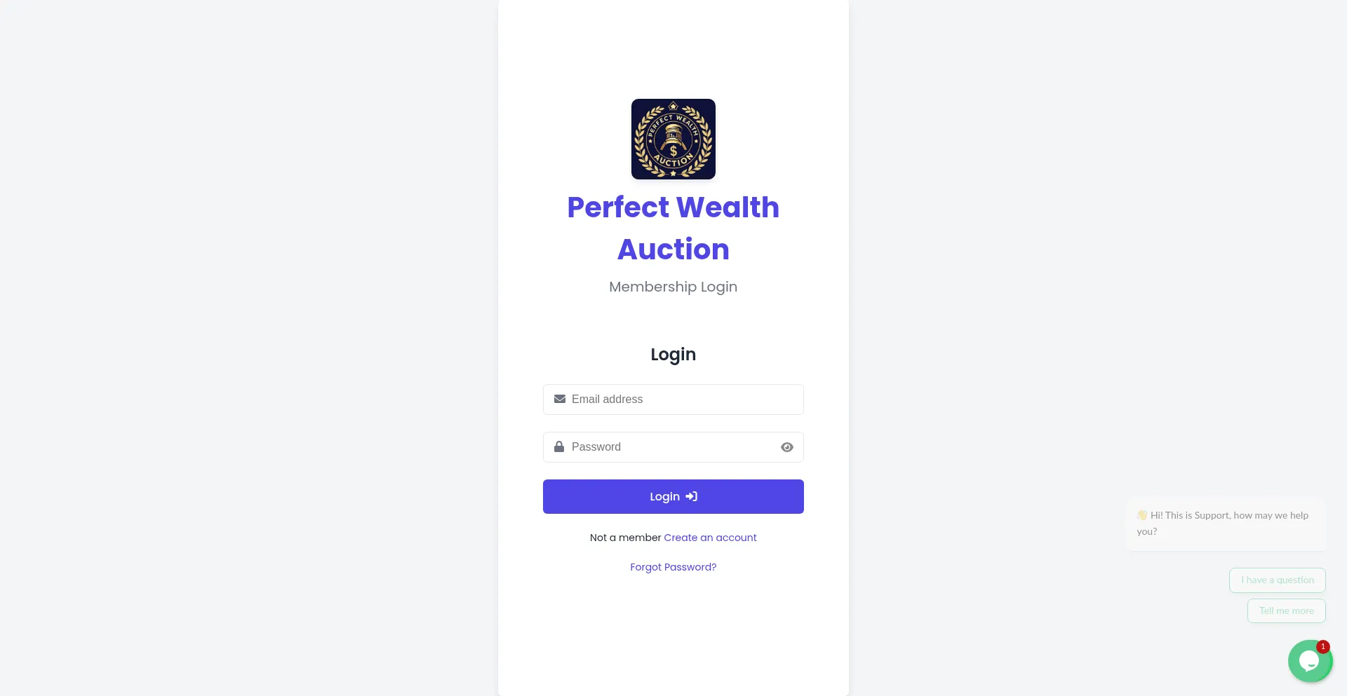 Website screenshot of Perfectwealth.com.ng