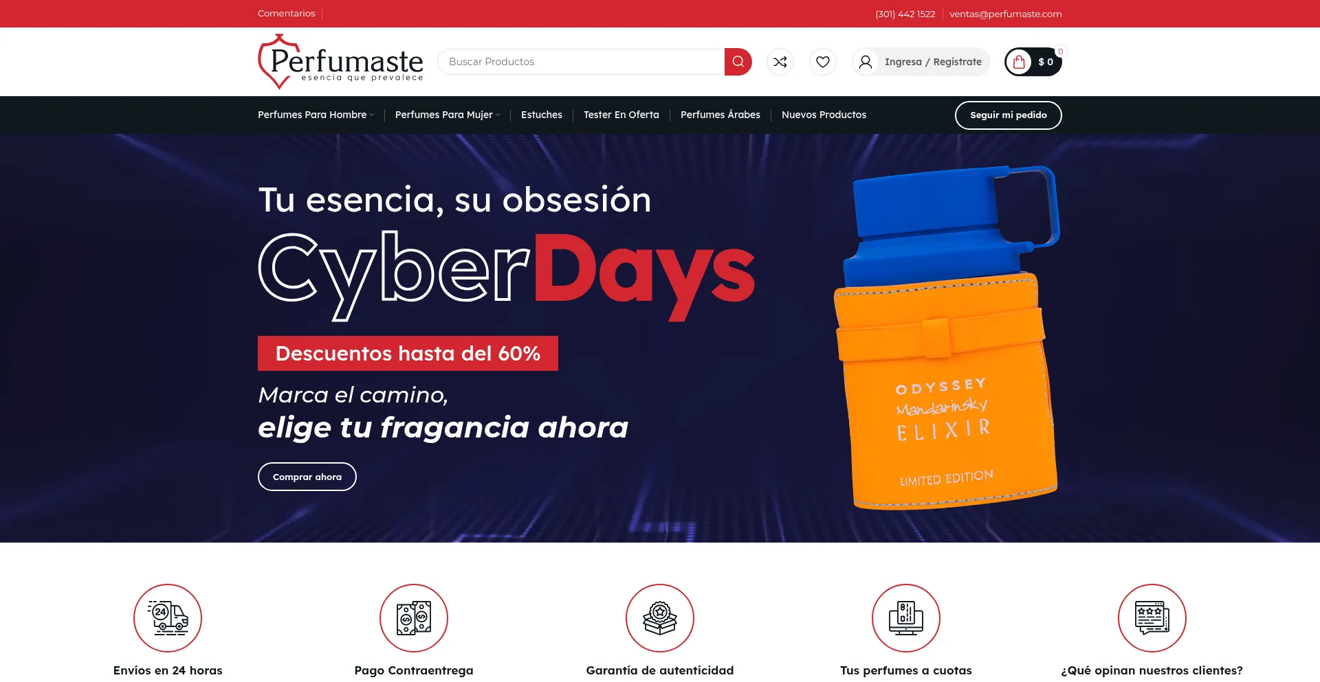 Website screenshot of Perfumaste.com