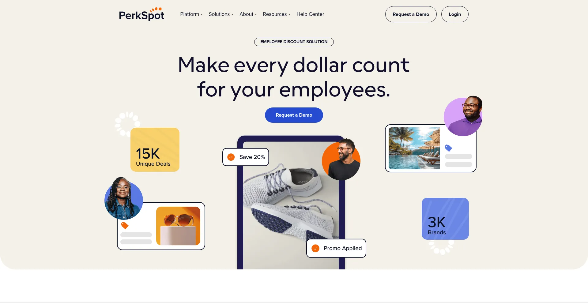 Website screenshot of Perkspot.com