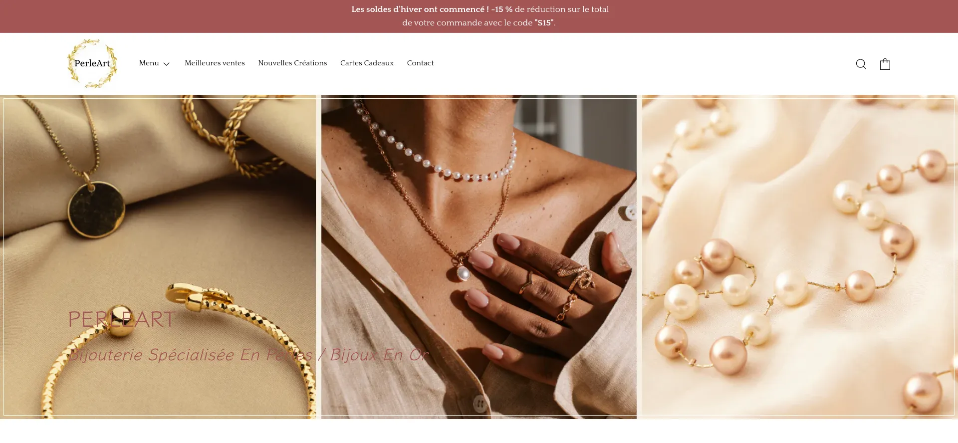 Website screenshot of Perleart.com