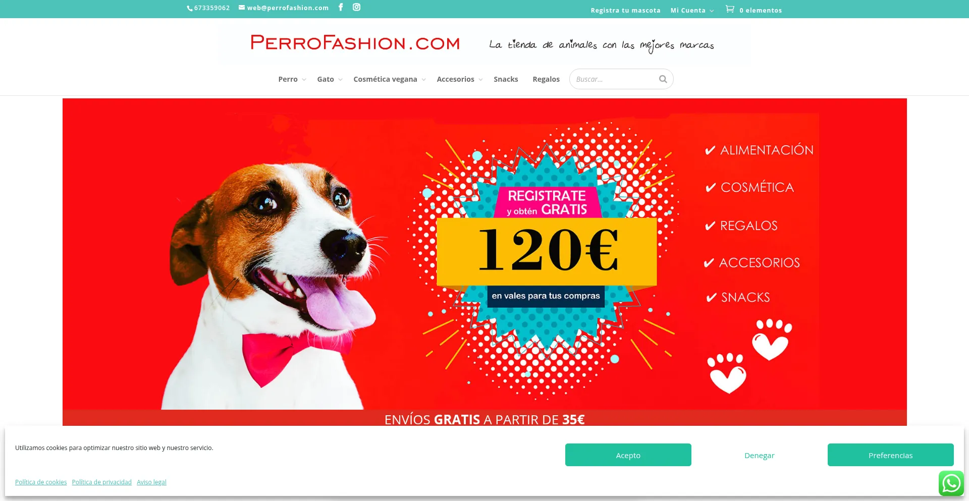 Website screenshot of Perrofashion.com