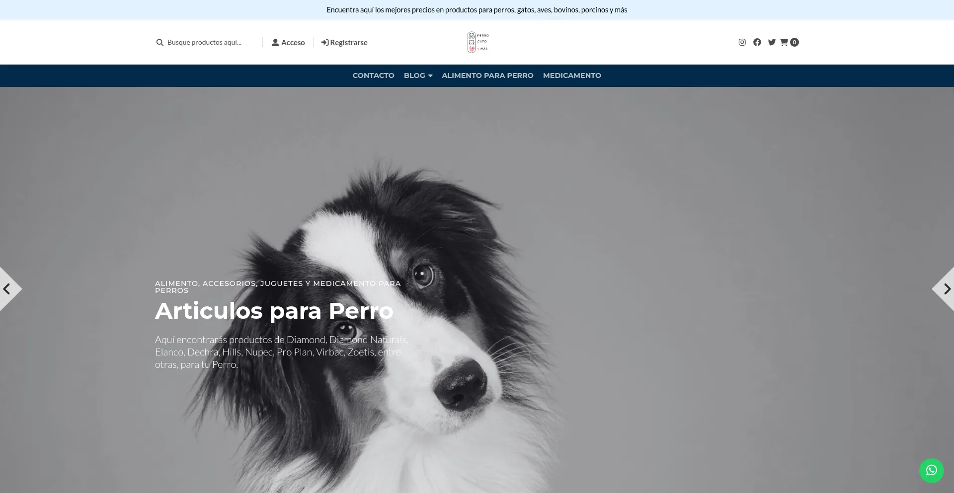 Website screenshot of Perrogatoymas.mx