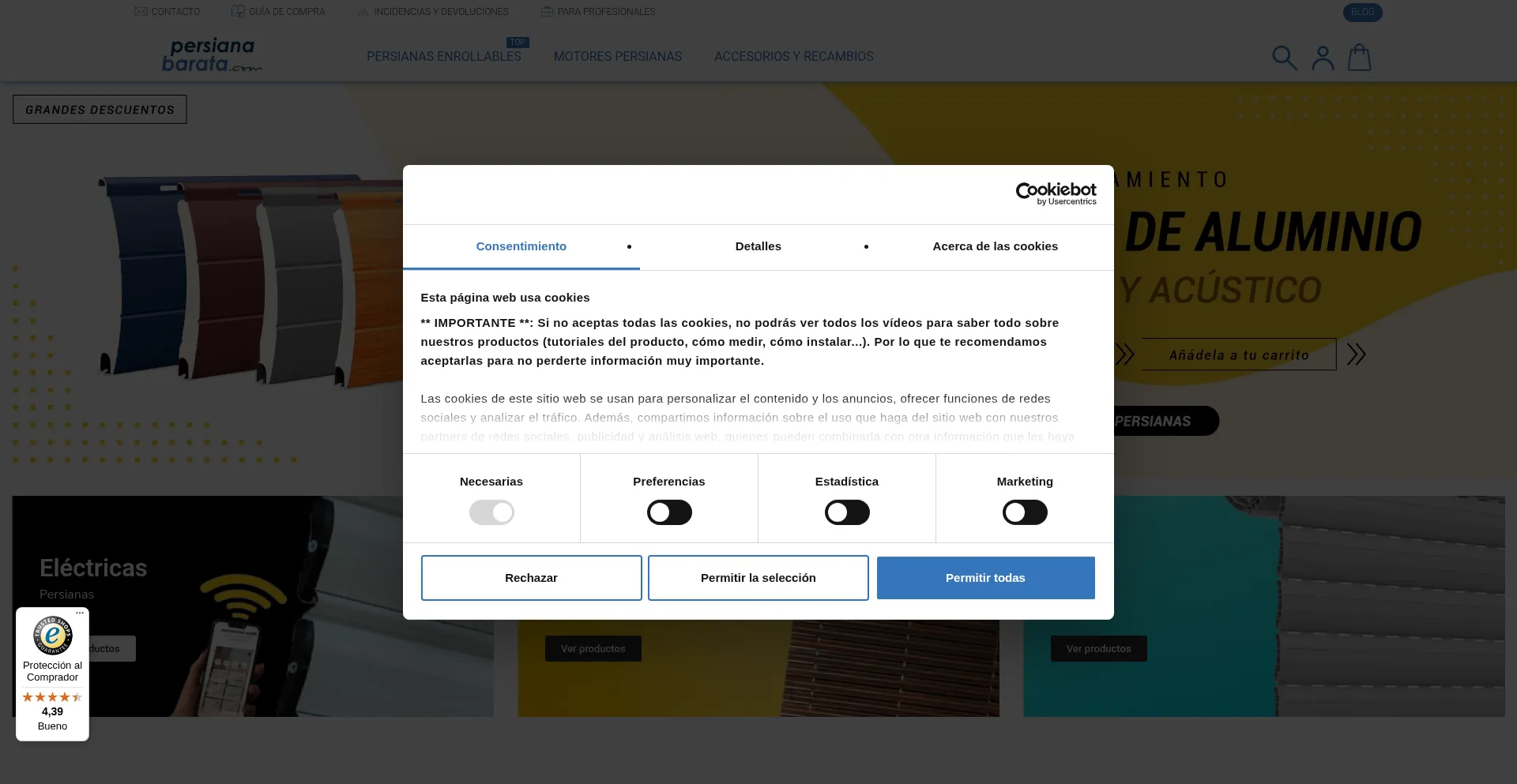 Website screenshot of Persianabarata.com