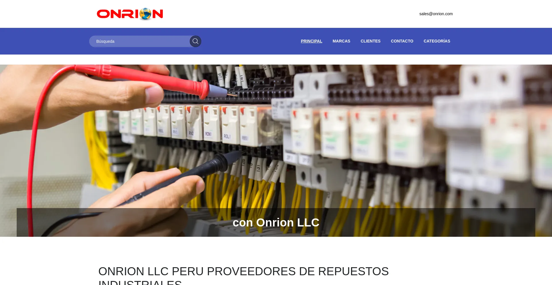 Website screenshot of Peru.onrion.com