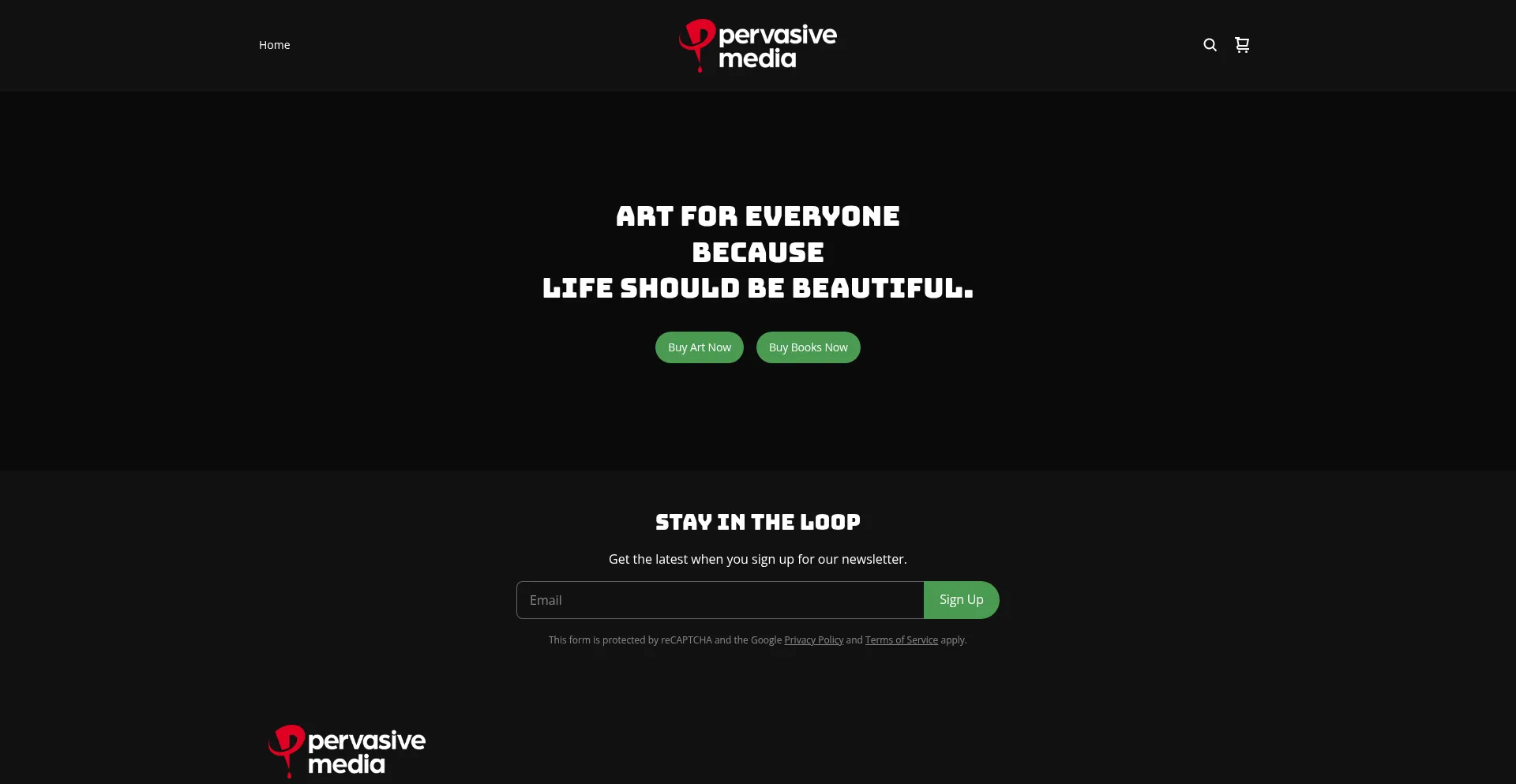 Website screenshot of Pervasive-art.com
