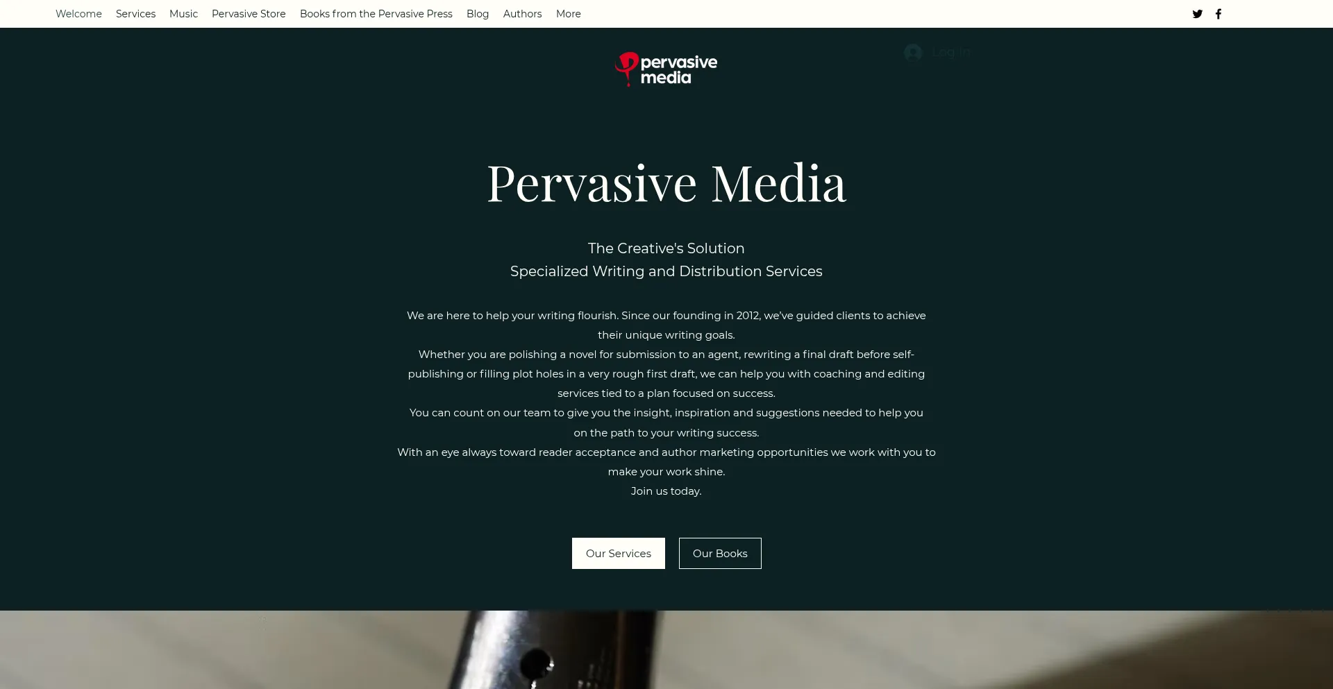 Website screenshot of Pervasivepub.com