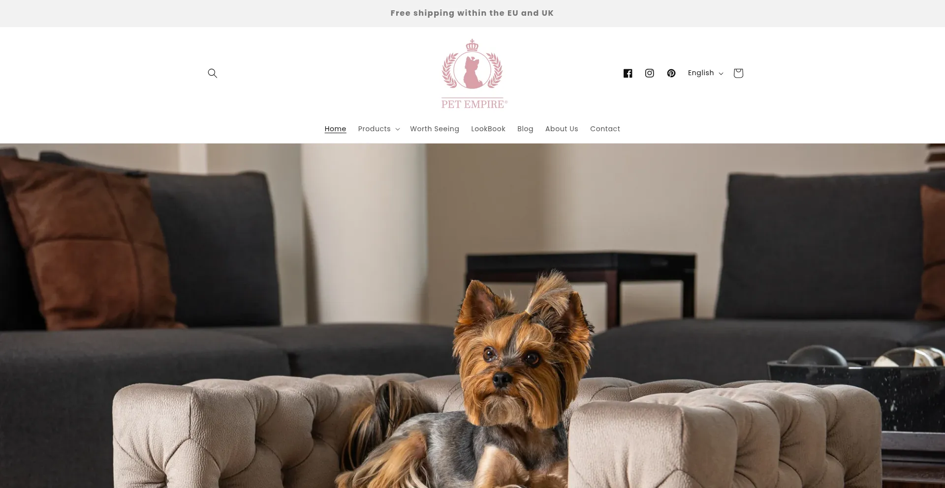Website screenshot of Pet-empire.eu