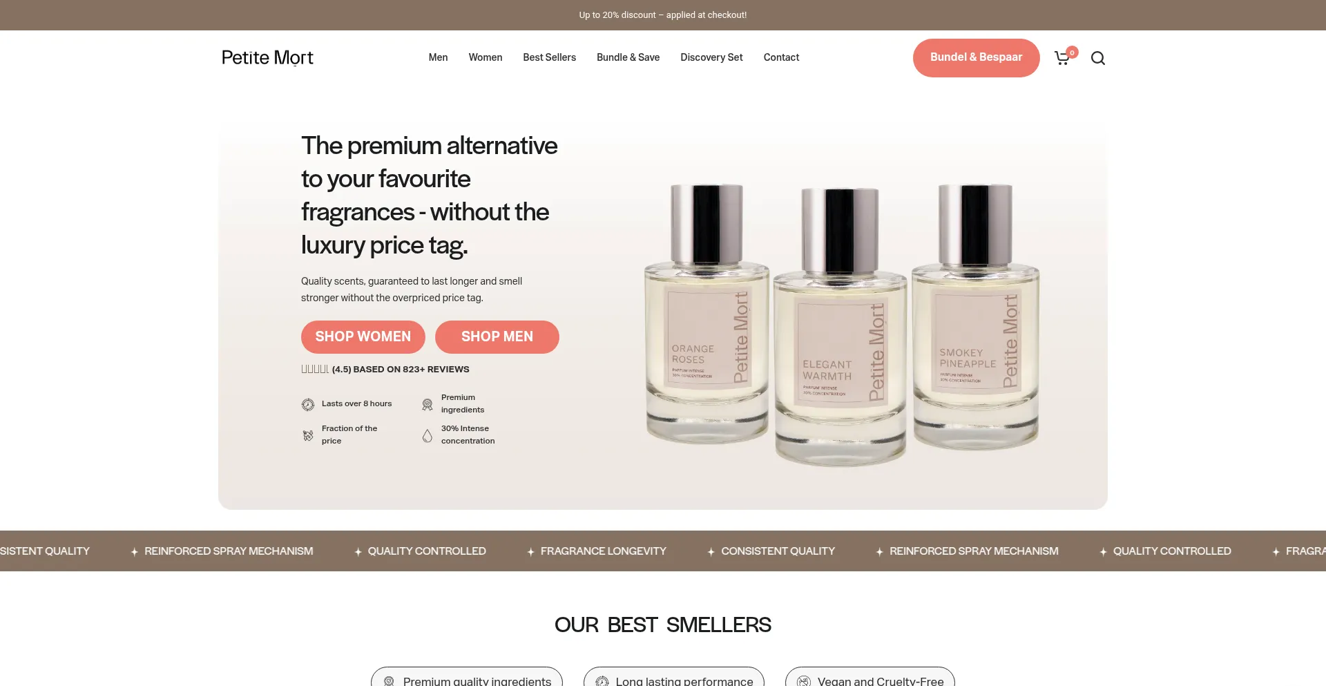 Website screenshot of Petitemort.co