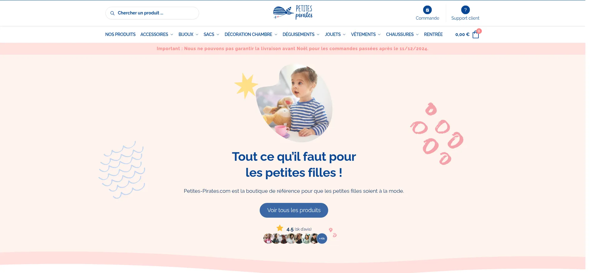 Website screenshot of Petites-pirates.com