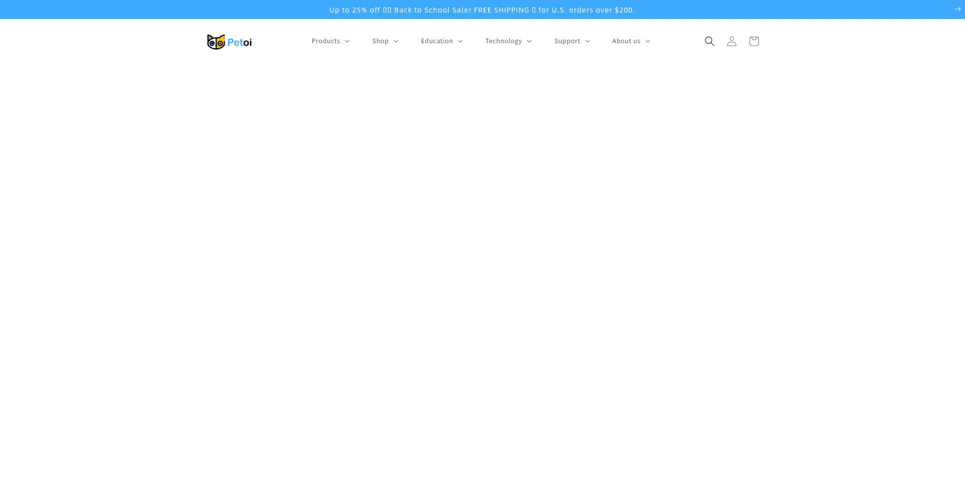Website screenshot of Petoi.com