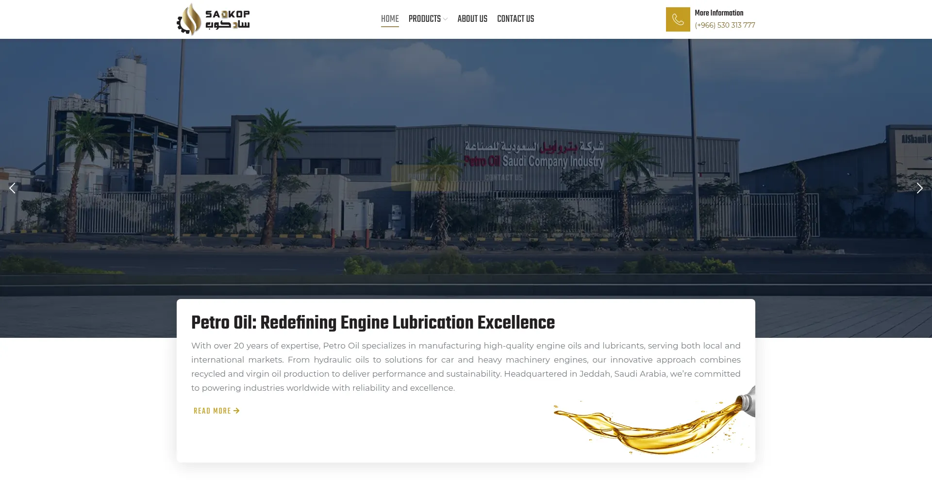 Website screenshot of Petro-oil.com